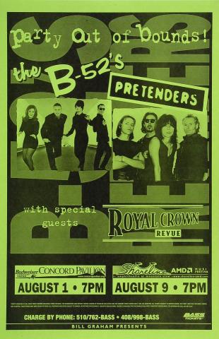 The B-52's Vintage Concert Poster from Concord Pavilion, Aug 1