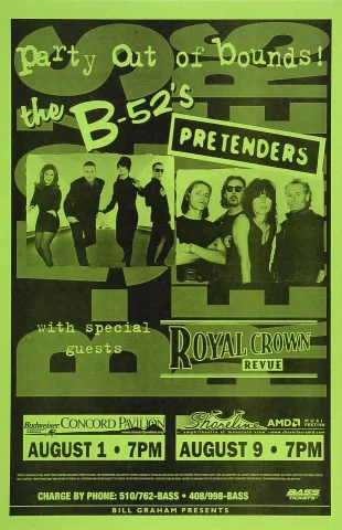 The B-52's Vintage Concert Poster From Concord Pavilion, Aug 1, 1998 At ...