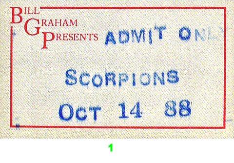 Scorpions Backstage Pass