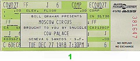The Moscow Circus Vintage Ticket