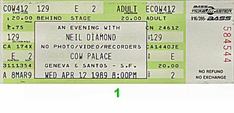 Neil Diamond Vintage Ticket