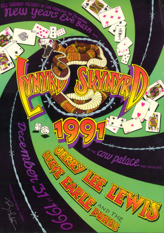 Lynyrd Skynyrd Vintage Concert Poster from Shoreline
