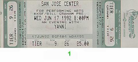Yanni Vintage Ticket