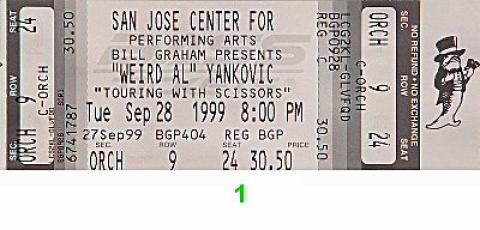 Weird Al Yankovic Vintage Ticket