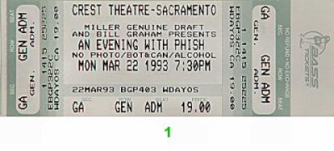 Phish Vintage Ticket