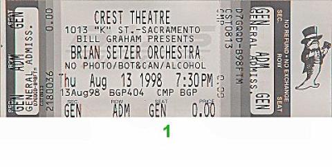 Brian Setzer Orchestra Vintage Ticket
