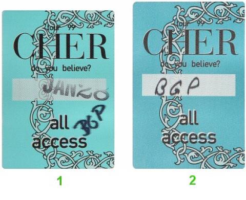 Cher Backstage Pass