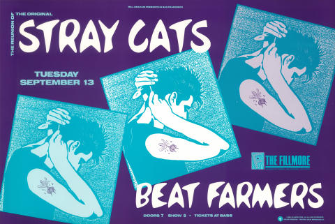 Stray Cats Vintage Concert Poster from San Jose Civic