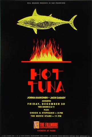 Hot Tuna Vintage Concert Poster from Fillmore Auditorium, Dec 30