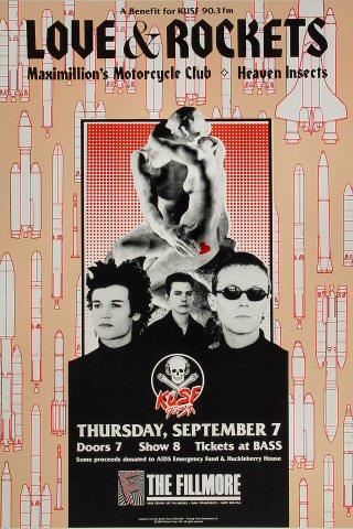Love and Rockets Vintage Concert Poster from Fillmore Auditorium