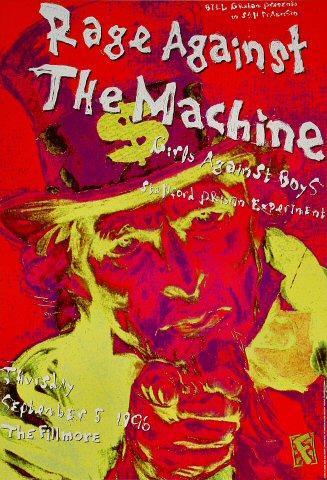 Rage Against the Machine Vintage Concert Poster from San Rage Against the Machine Vintage Concert Poster from San
