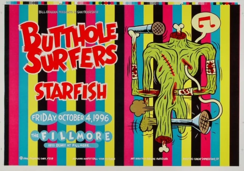 Butthole Surfers Vintage Concert Poster from Fillmore Auditorium