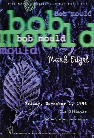 Bob Mould Vintage Concert Poster from Fillmore Auditorium, Nov 1, 1996 ...