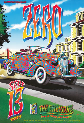 Zero Vintage Concert Poster from Fillmore Auditorium, Sep 13, 1997
