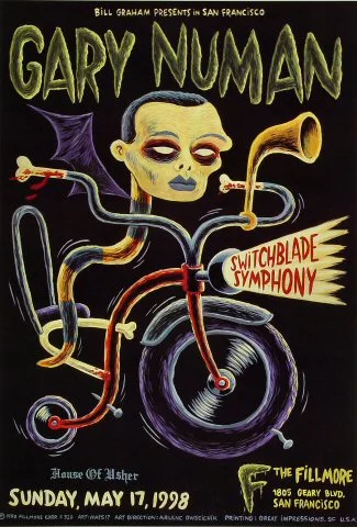 Gary Numan Vintage Concert Poster from Fillmore Auditorium, May 17