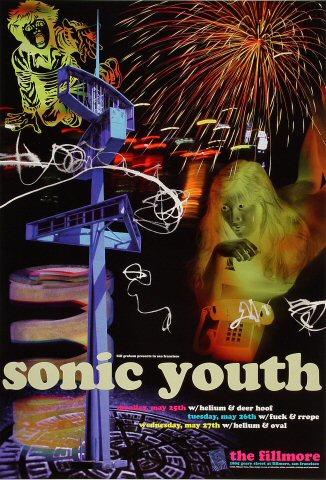 Sonic Youth Vintage Concert Poster from Fillmore Auditorium, Nov 15, 1988  at Wolfgang's