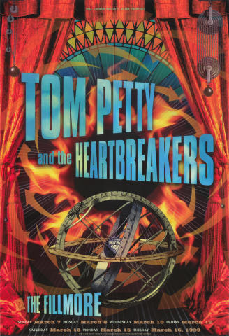 Tom Petty & the Heartbreakers Vintage Concert Poster from Fillmore