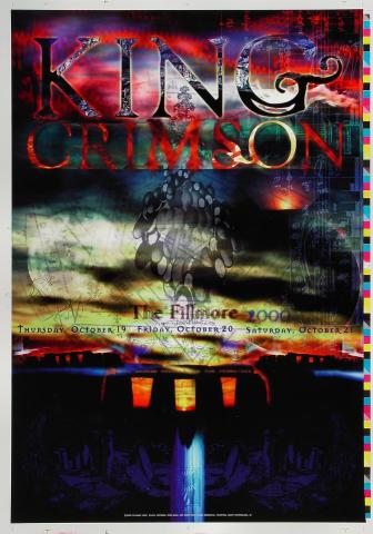 King Crimson Vintage Concert Poster from Fillmore Auditorium, Oct