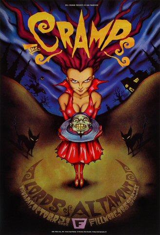 The Cramps Vintage Concert Poster from Fillmore Auditorium, Oct 31