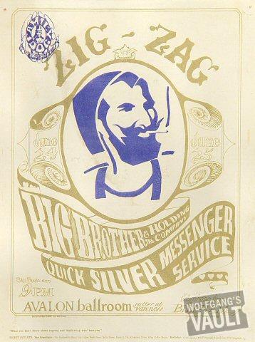 Big Brother and the Holding Company Vintage Concert Poster from
