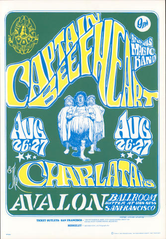 Captain Beefheart & The Magic Band Vintage Concert Poster from