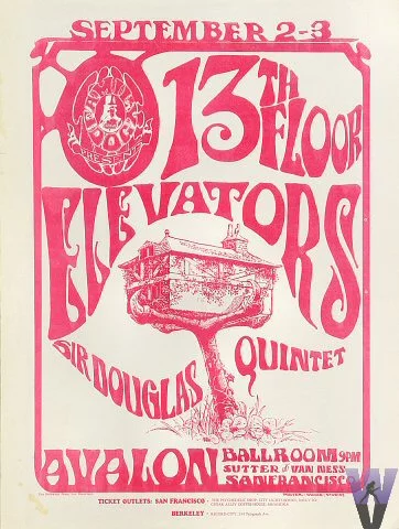 13th Floor Elevators Vintage Concert Poster from Avalon Ballroom 