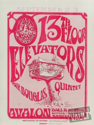 13th Floor Elevators Vintage Concert Poster from Avalon Ballroom