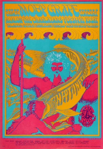 Moby Grape Vintage Concert Poster from Avalon Ballroom, Feb 24, 1967 at ...