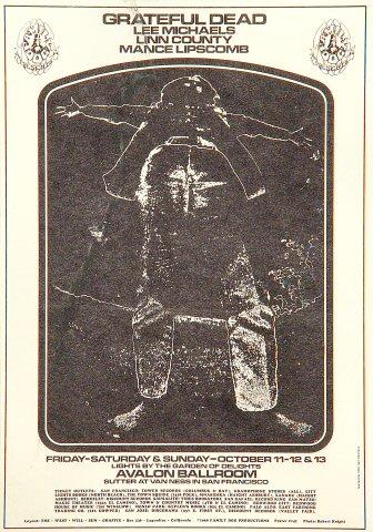 Grateful Dead Vintage Concert Poster from Avalon Ballroom, Oct 11