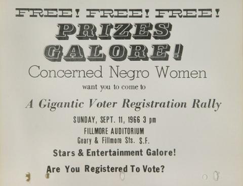Concerned Negro Voter Registration Rally Handbill