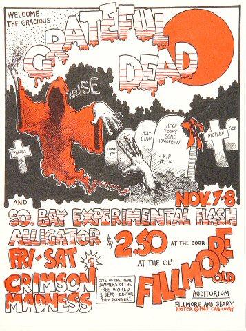 Grateful Dead Handbill ヴィンテージ ポストカード Grateful Dead Vintage Concert Handbill from Fillmore