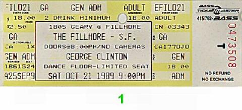 George Clinton & the P-Funk All-Stars Vintage Ticket