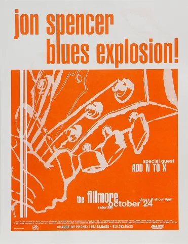 The Jon Spencer Blues Explosion Vintage Concert Poster from Fillmore  Auditorium, Oct 24, 1998 at Wolfgang's