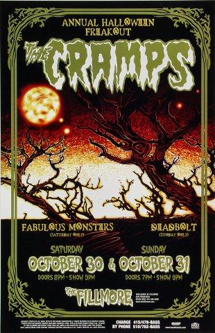 The Cramps Vintage Concert Poster from Fillmore Auditorium, Oct 30