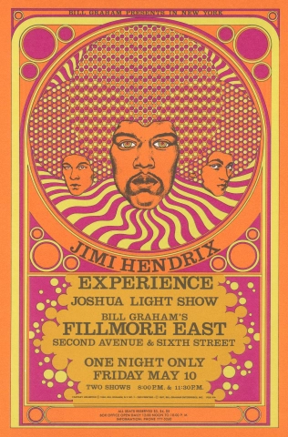 Jimi Hendrix Experience Vintage Concert Postcard From Fillmore East ...