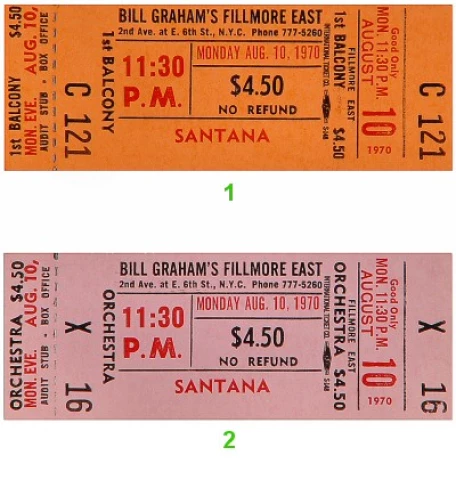 santana ticket