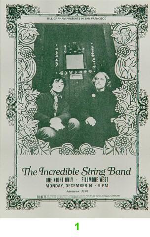 The Incredible String Band Vintage Ticket