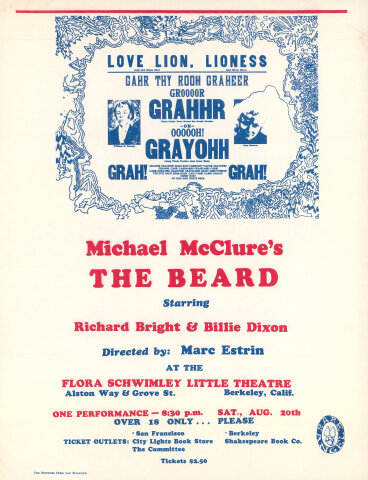 Michael McClure's The Beard Handbill