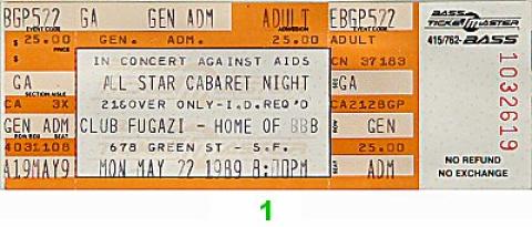 All Star Cabaret Night Vintage Ticket