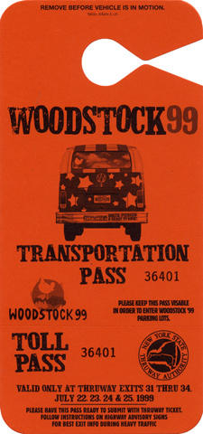 Woodstock '99 Backstage Pass