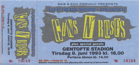 Guns N' Roses Vintage Ticket
