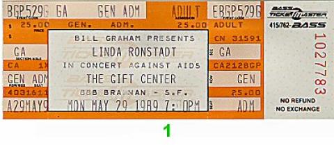 Linda Ronstadt Vintage Ticket