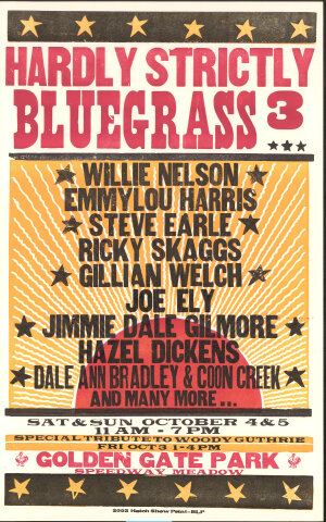 Hardly Strictly Bluegrass Festival Silkscreen