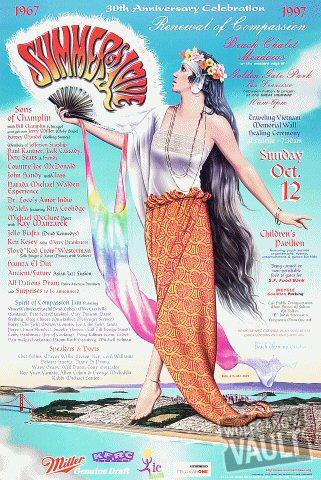 Summer of Love Festival Vintage Concert Poster from Golden