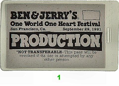 Ben and Jerry's One World One Heart Festival Laminate
