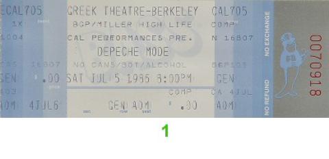 Depeche Mode Vintage Ticket