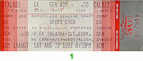 Spyro Gyra Vintage Ticket