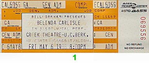 Belinda Carlisle Vintage Ticket