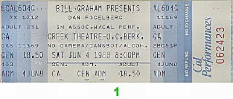 Dan Fogelberg Vintage Ticket