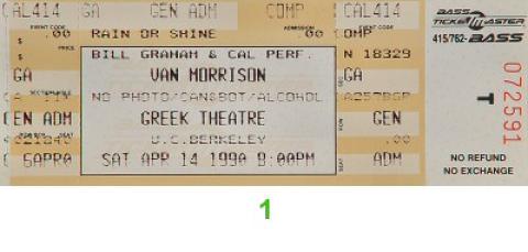 Van Morrison Vintage Ticket